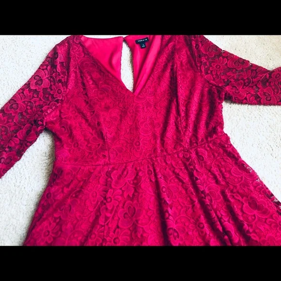 Red Lace All Occasion Dress - Picture 3 of 8